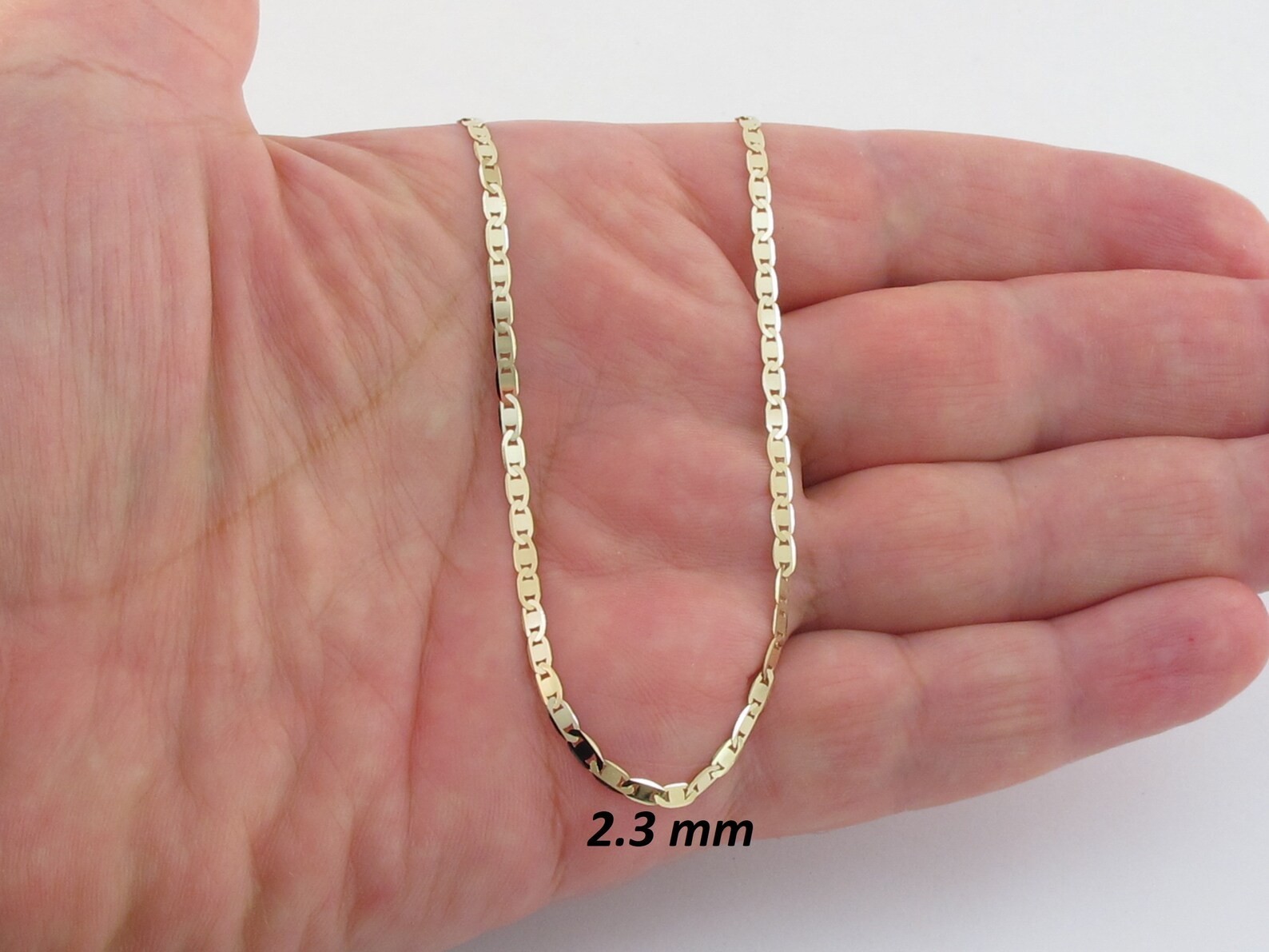 10k Solid Yellow Gold Mariner Anchor Link Chain 16″ To 24″, 1.2 mm To 5.5 mm