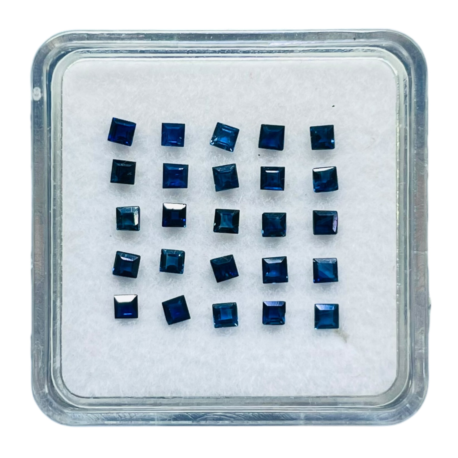 VVS 25 Pcs Natural Ceylon Blue Sapphire 1.7mm Square Cut Loose Gemstones Lot
