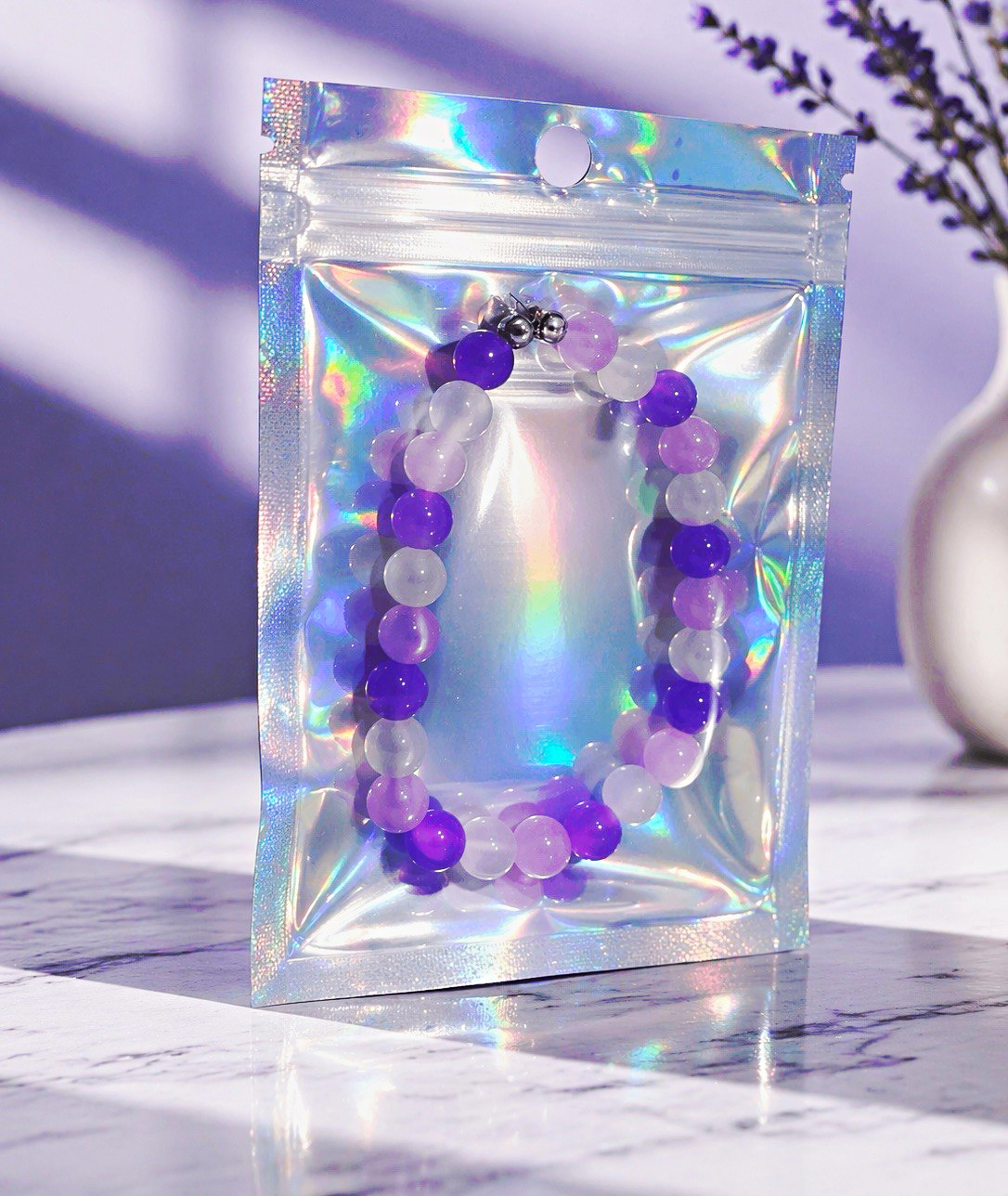 Multicolor Stretch Beaded Bracelet Round Beads No Clasp Ball/Bead Chain