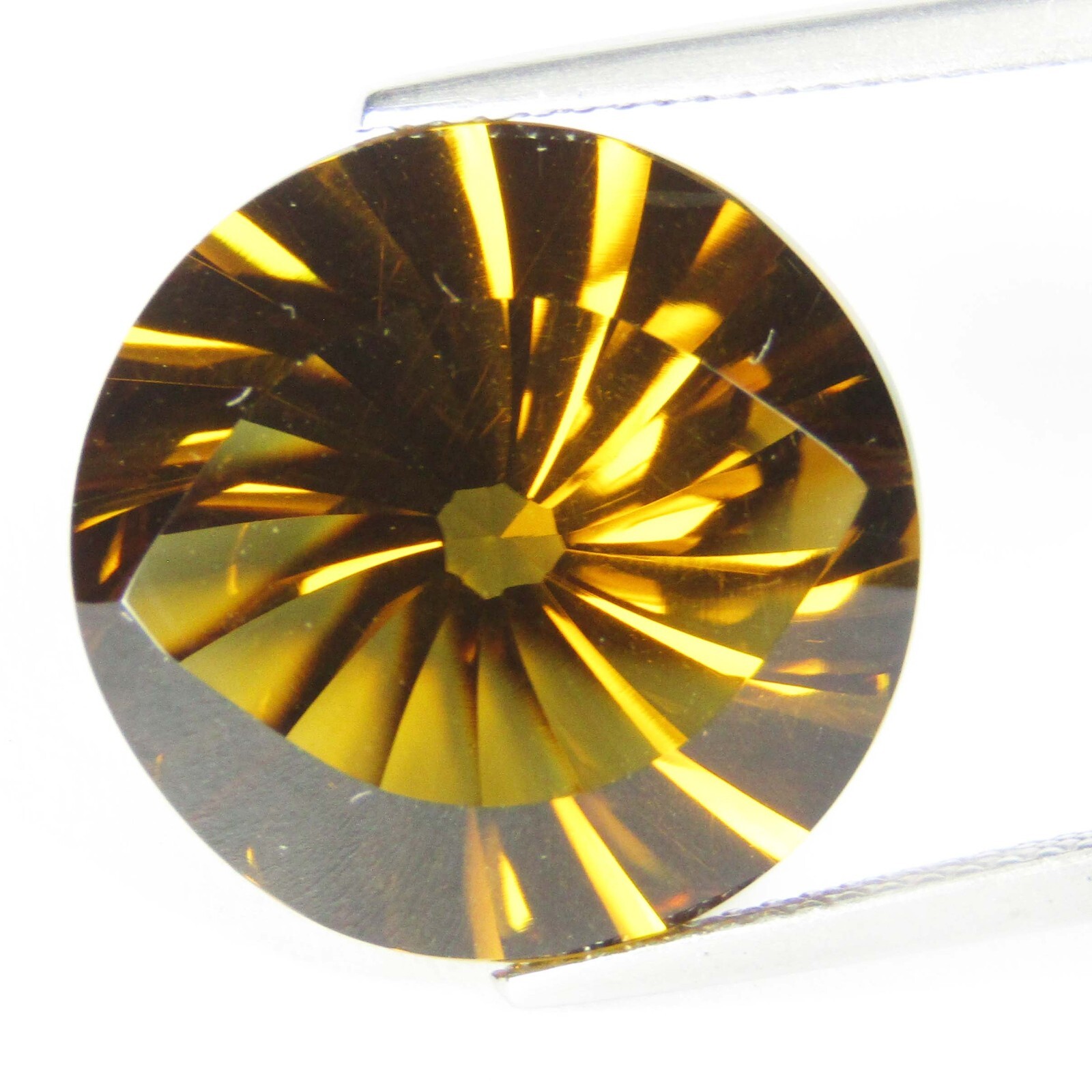 15.56Cts Delightful Natural Citrine Quartz 16mm Round Fancy Cut Loose Gemstone