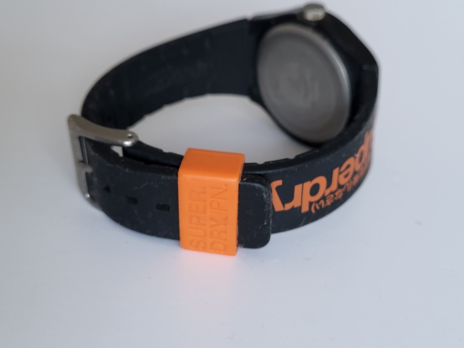 Superdry Urban Men’s Sports Watch Black & Orange Silicone Strap SYG164B
