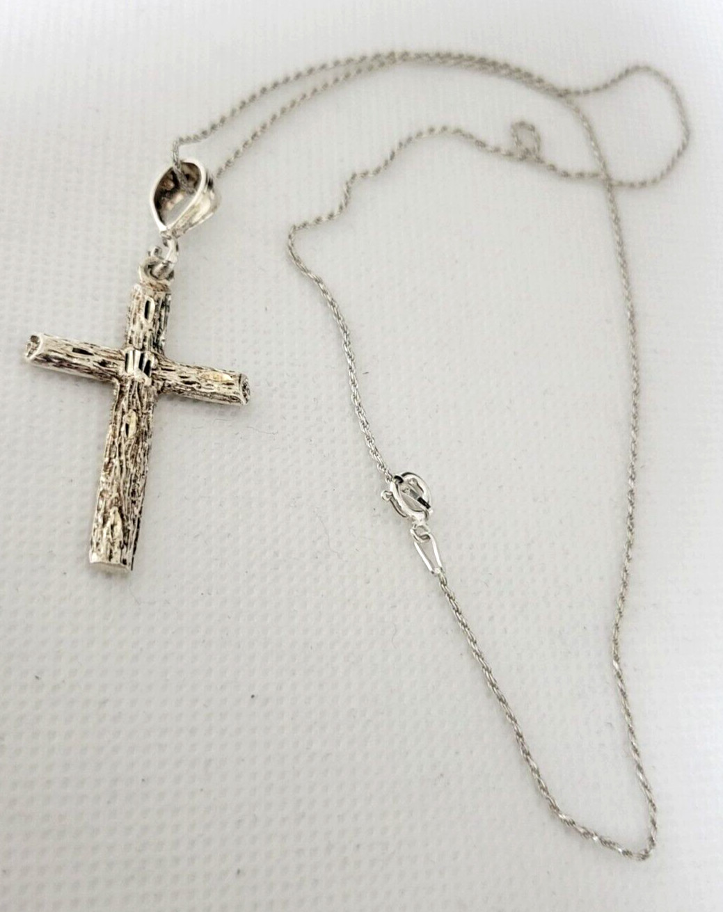 Vintage Cross Pendant Necklace 925 Sterling Silver 20″ Rope Italy 2.25″ D7.36 gr