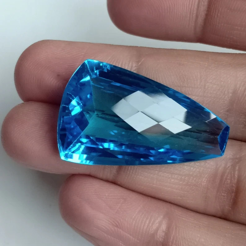 BIG !! 53.97 Ct Natural Swiss Blue Topaz Fancy For Jewelry November Birthstone