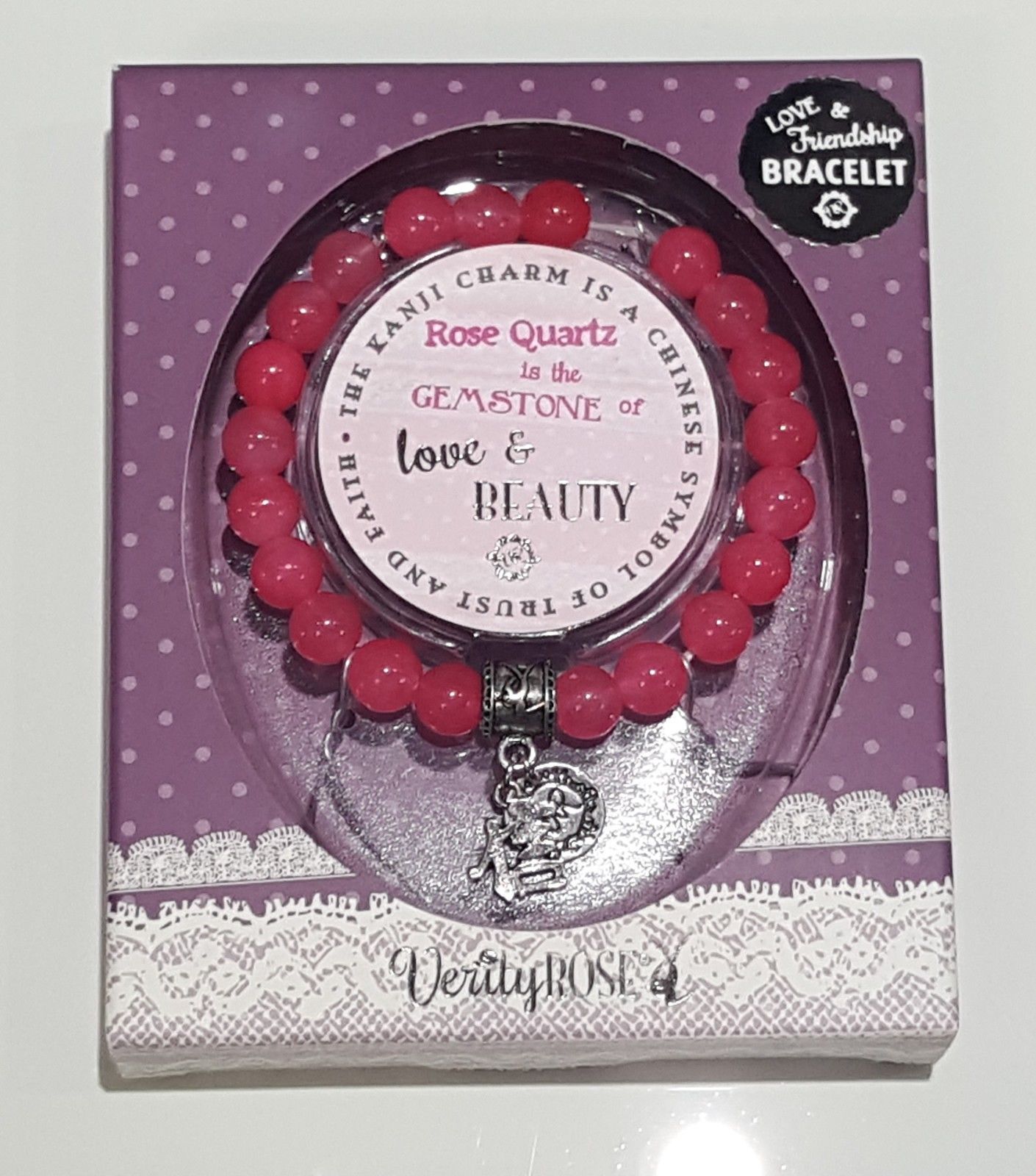 Verity Rose Gemstone Round Beads Bracelet Charm Energy Power Ladies Gift