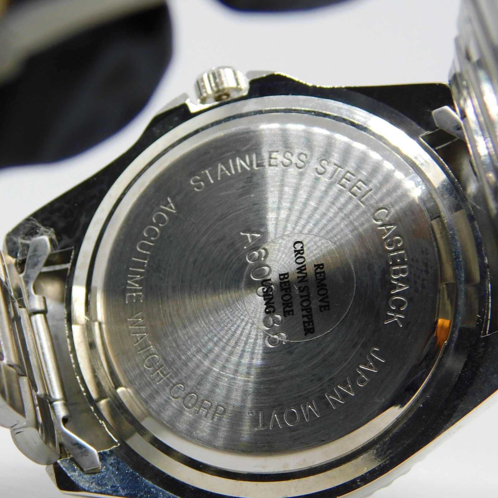 ACCUTIME WATCH CORP. A606-36 Quartz Analog Men’s Watch Sz. 7 1/2″ New Battery