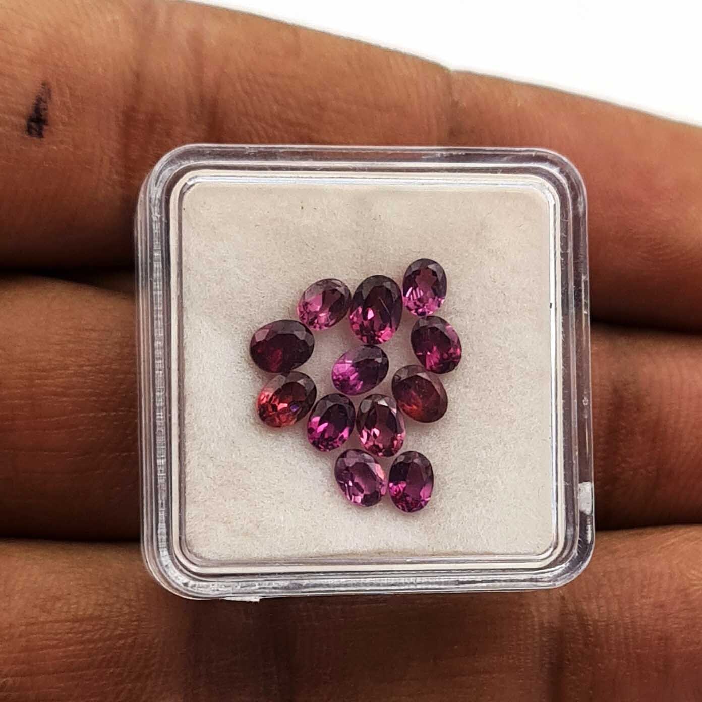 Natural Rose Garnet Oval Cut Loose Gemstone Lot 12 Pcs 3*4 MM 2.50 CT