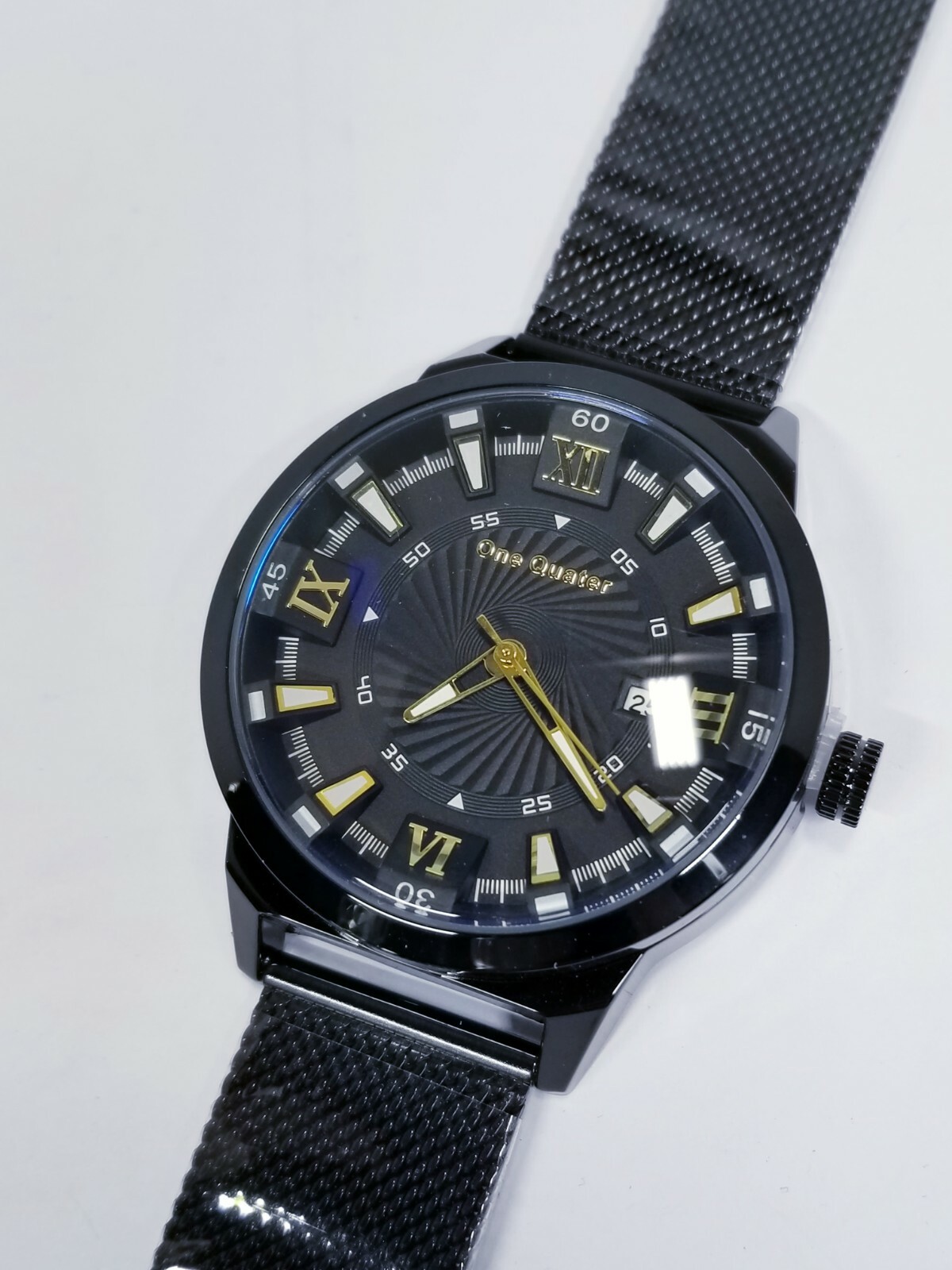 ONE QUARTER 45mm Stainless Steel Quartz 30m Water Resistant Black/Graphite Watch