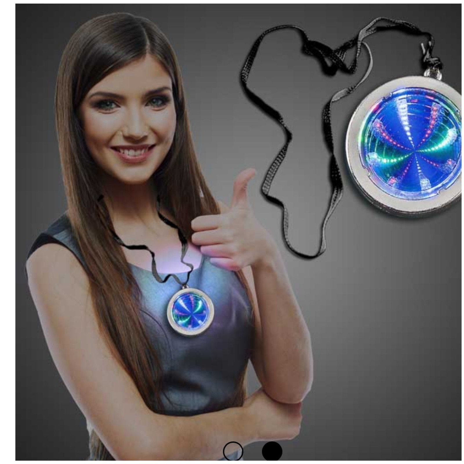 Flashing LED Light Show Pendant Prism Light Up Necklace Party Raving Fun Lights!