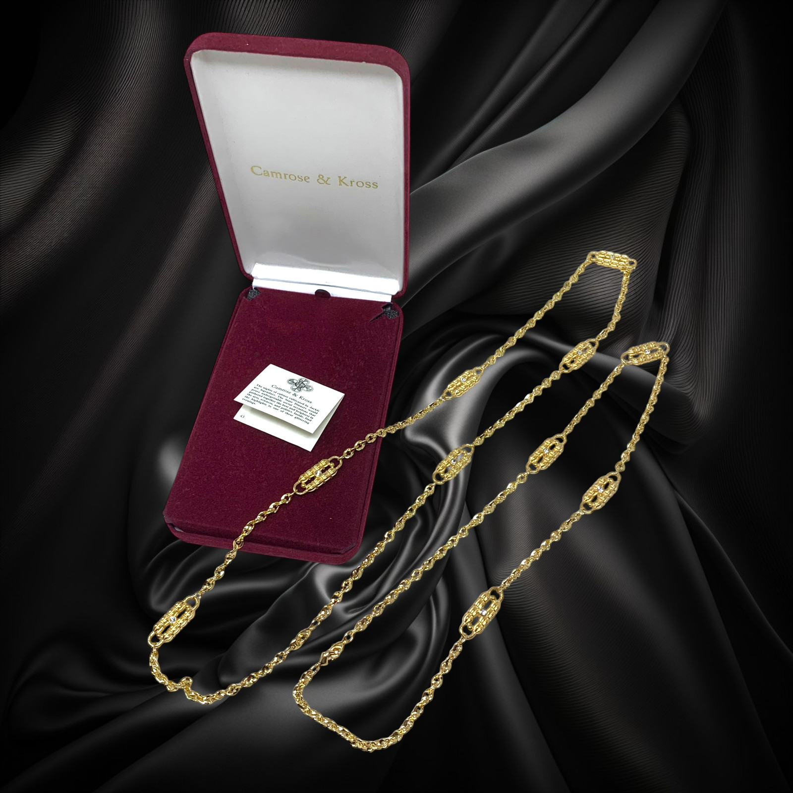 Camrose & Kross Jackie Kennedy JBK Necklace Paperclip Crystal Convertible + Box