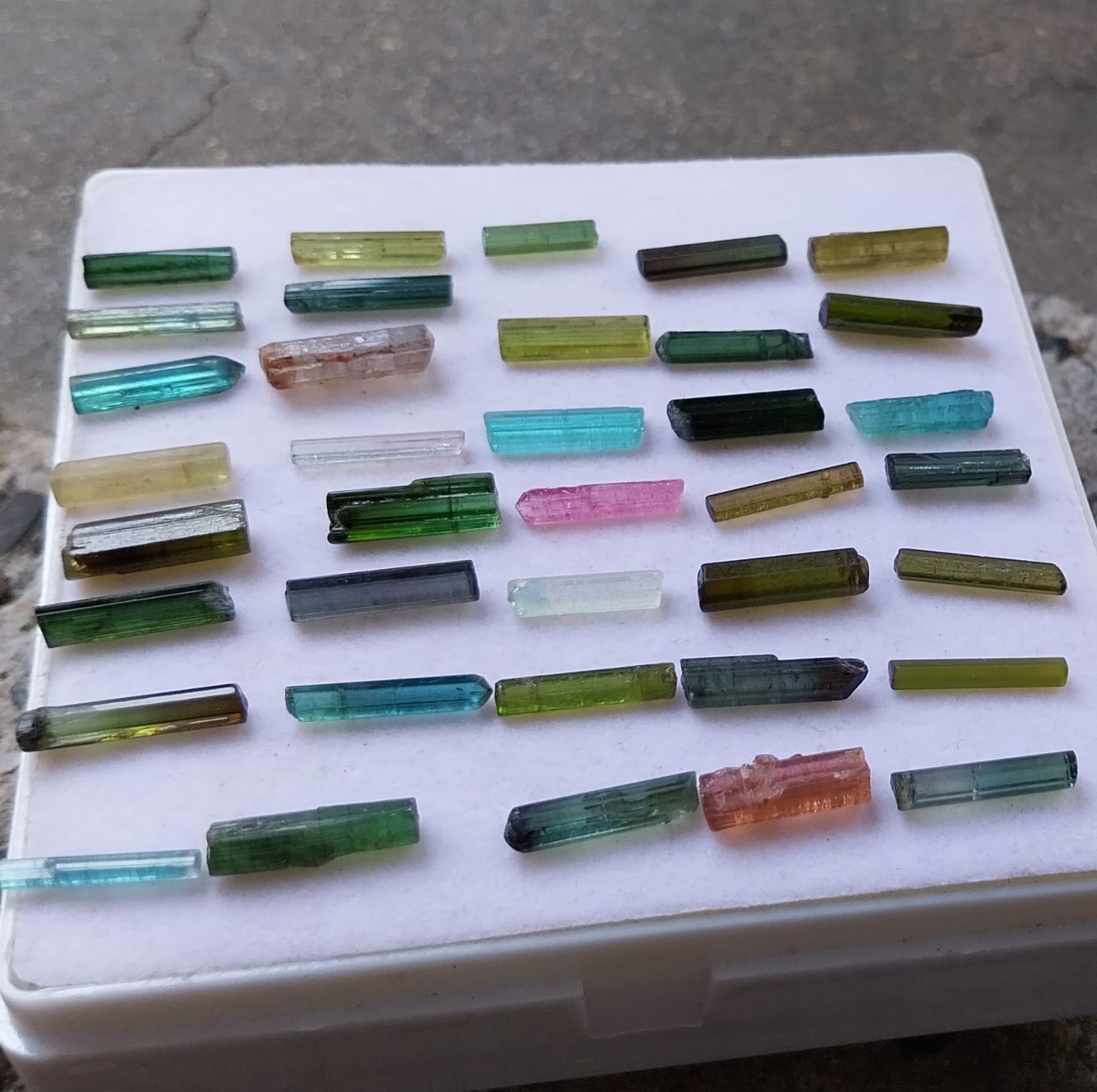 56.5 Ct 10.5 to 14.5 MM Natural Multi Color Tourmaline Raw Rough Pencil 37 Piece