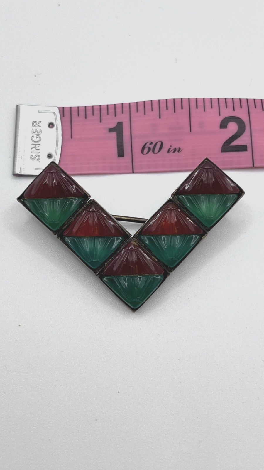 Vintage Pin Czechoslovakian glass and unkown metal