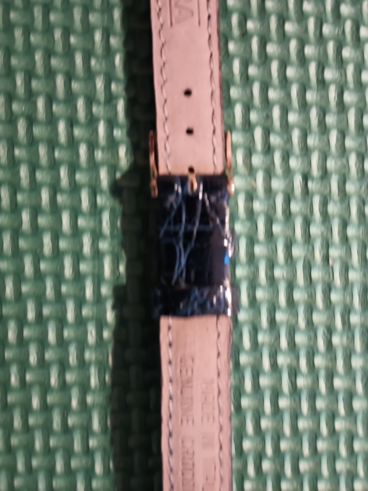 Dark Blue Sahara Genuine Crocodile Watch Strap Made In Italy Gold Buckle 12mm