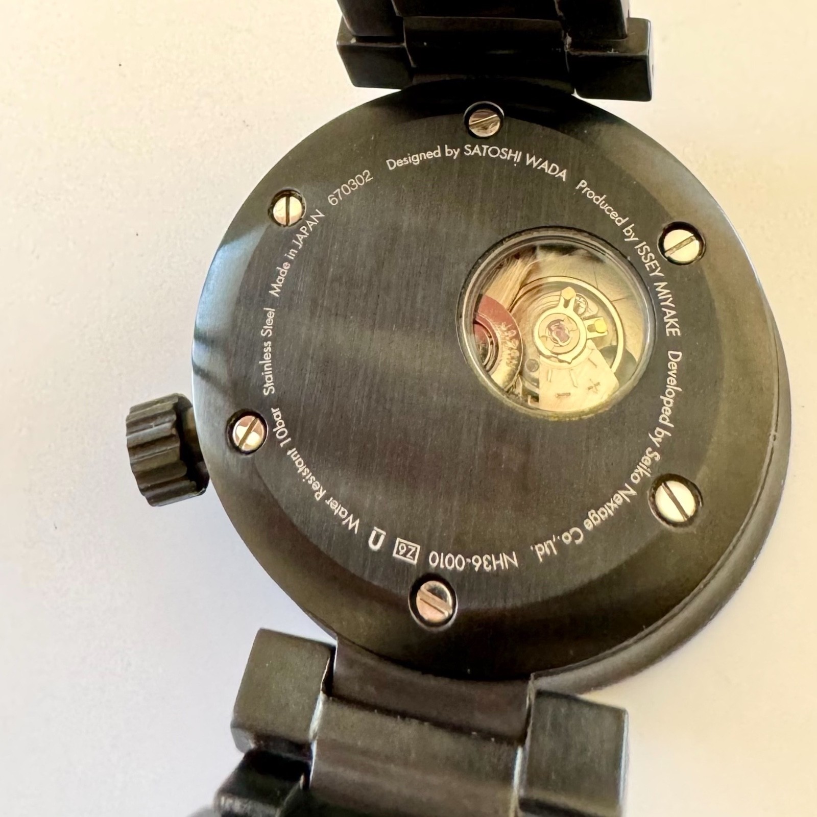 ISSEY MIYAKE Mens W Automatic Watch NH36-0010 Works well