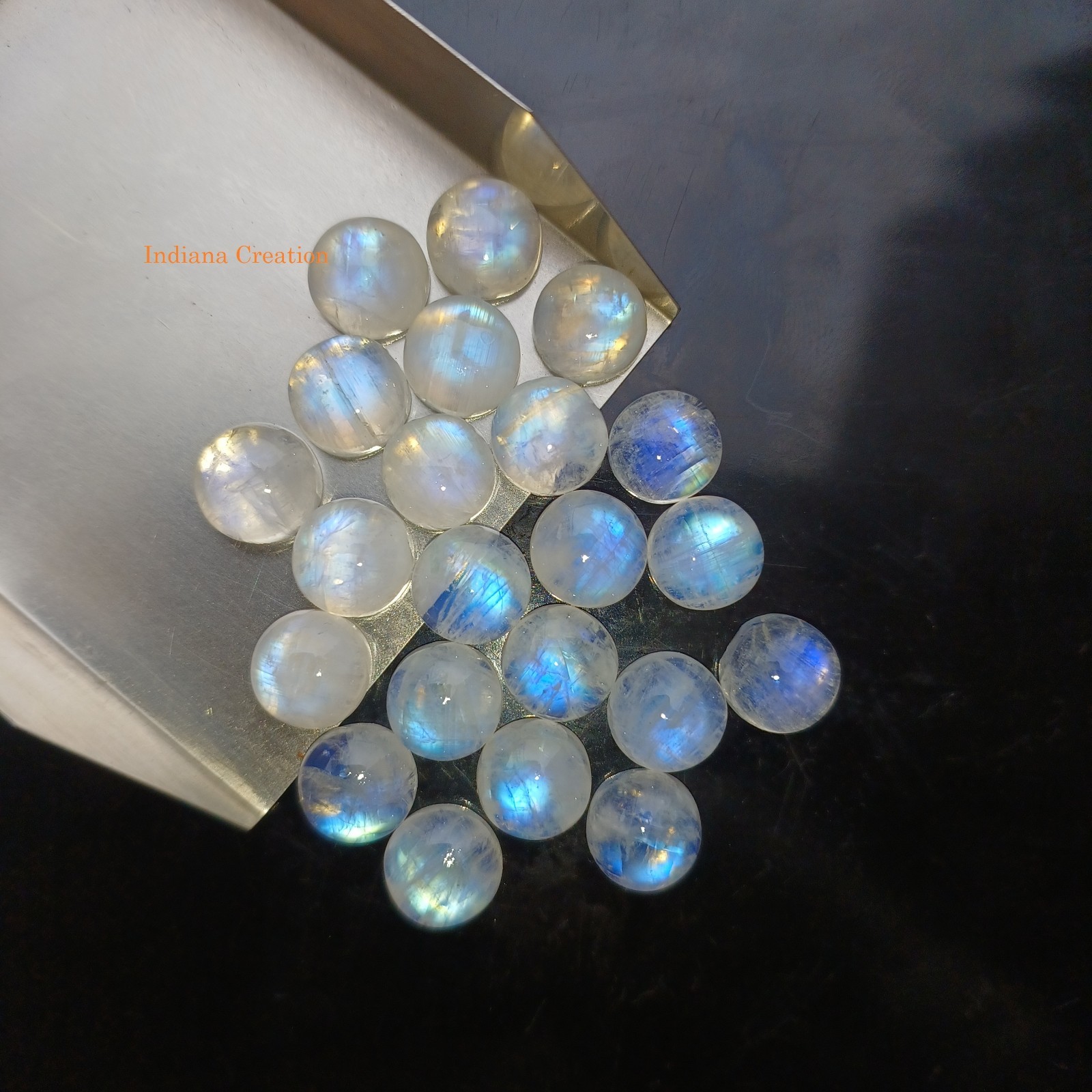 Natural Rainbow Moonstone Round Cabochon 3mm To 15mm Loose Gemstone