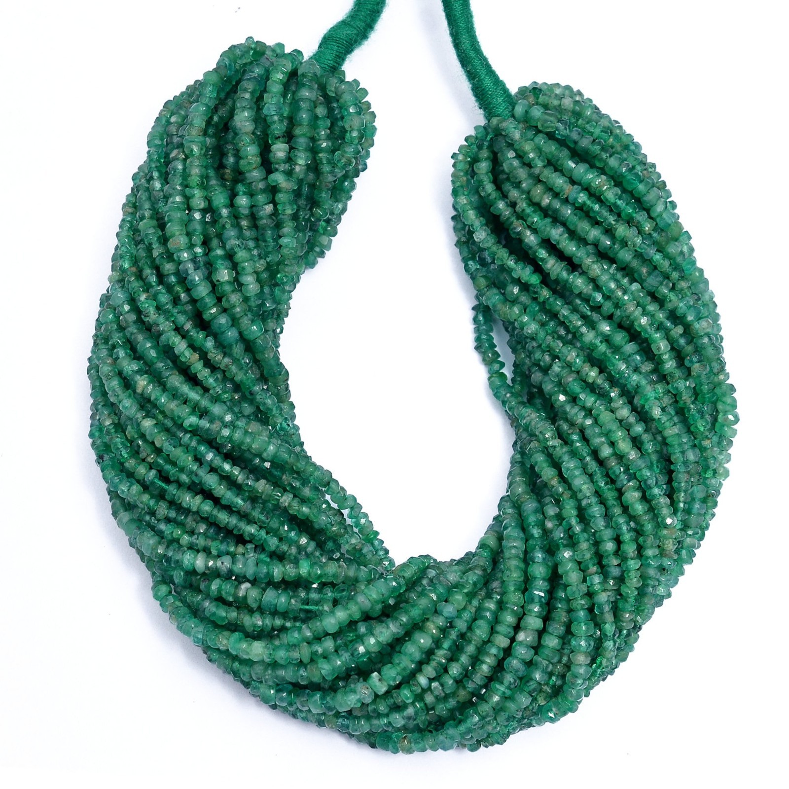 Natural Emerald Faceted Rondelle Beads, 2 mm To 2.5 mm, Emerald Rondelle Beads