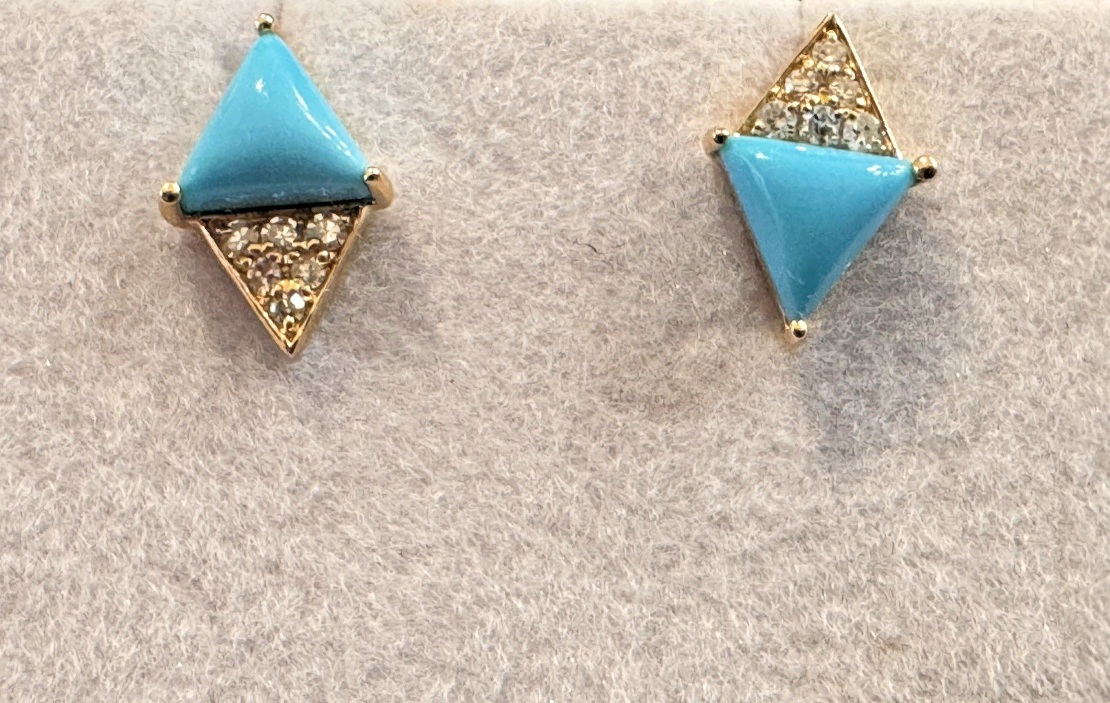 Effy 14K Yellow Gold Diamond And Turquoise Earrings