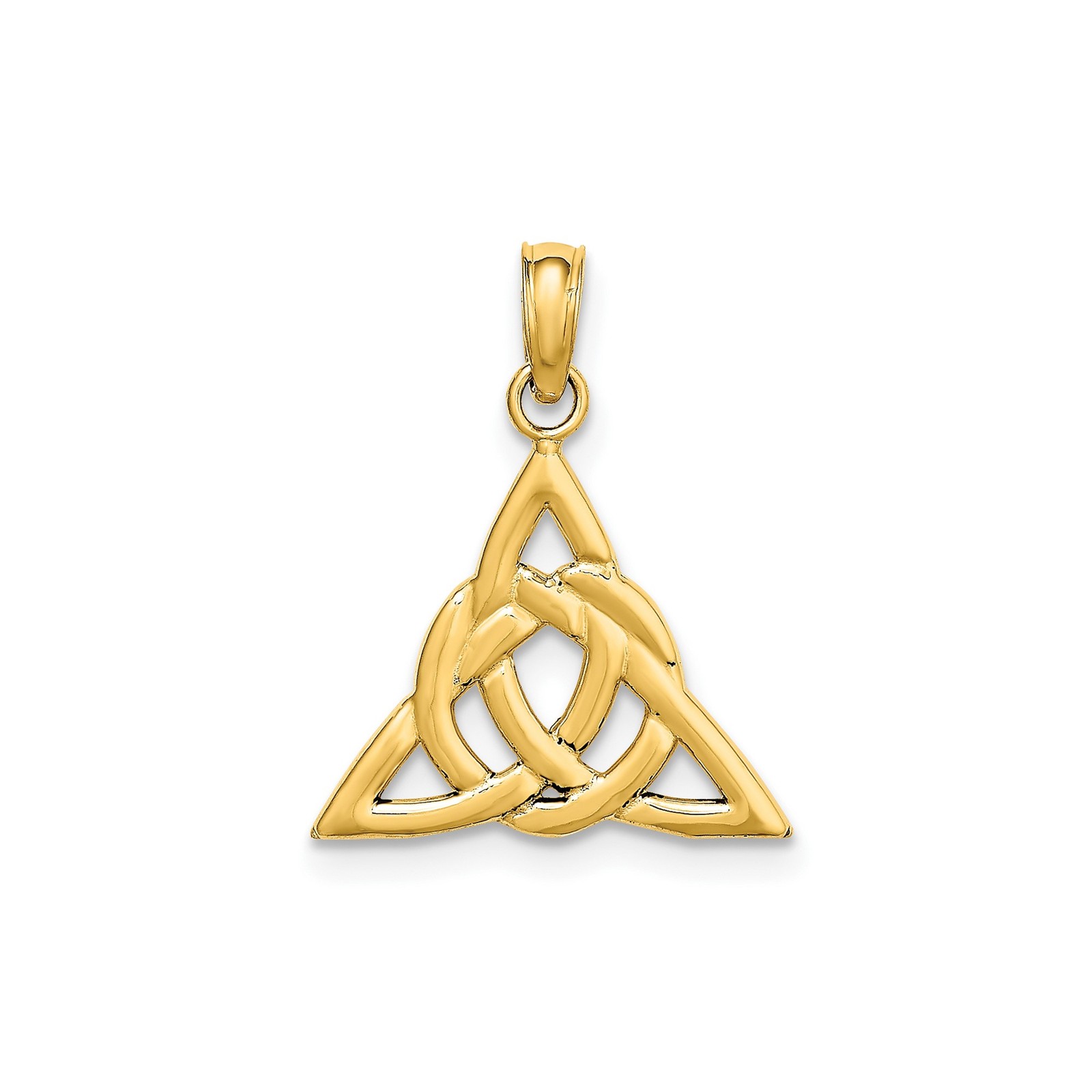 14k Yellow Gold Triquetra Celtic Knot Trinity Pendant Charm 18.1mm