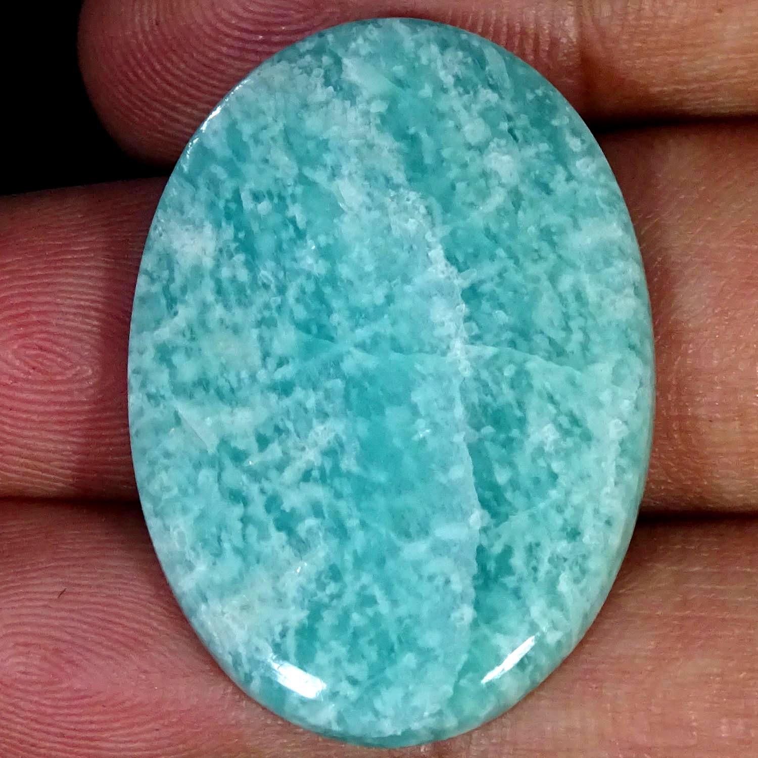 33.30Cts Natural Top Amazonite Oval Cabochon Gemstone 24X35X4MM