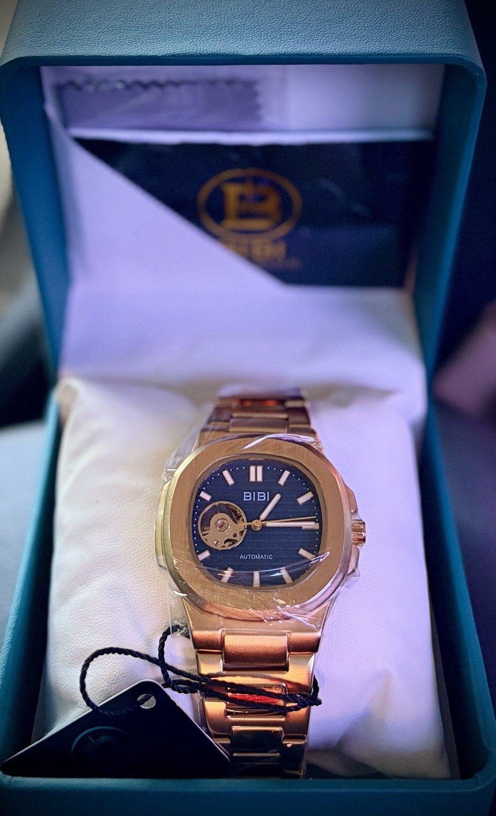 🔥 BIBI Luxury B0140 Automatic Skeleton Watch 🔥 Gold-Tone Stainless Steel Dial
