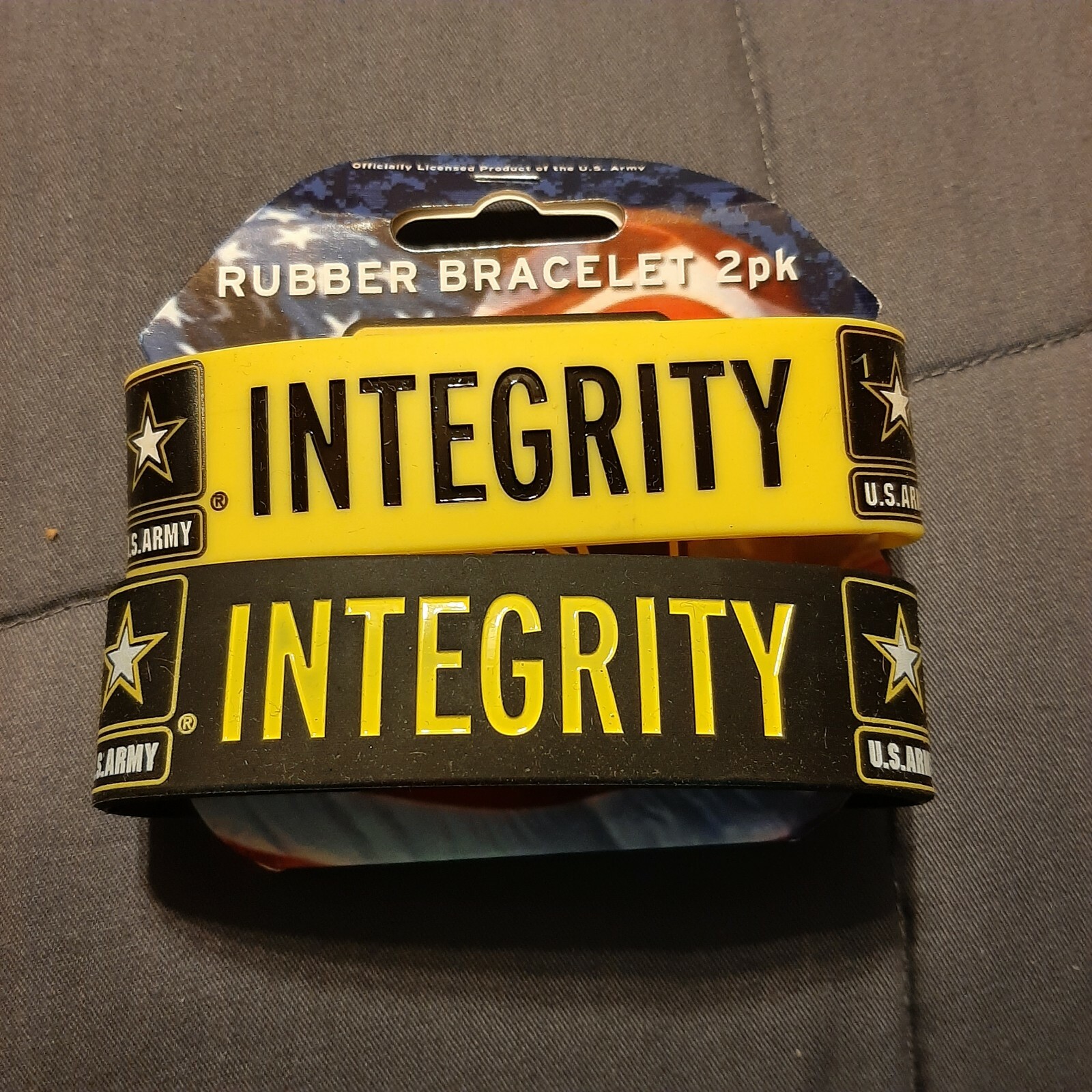 (Set of 2) U.S. ARMY MILITARY Band Silicone Rubber Bracelet Wristband LICENSED