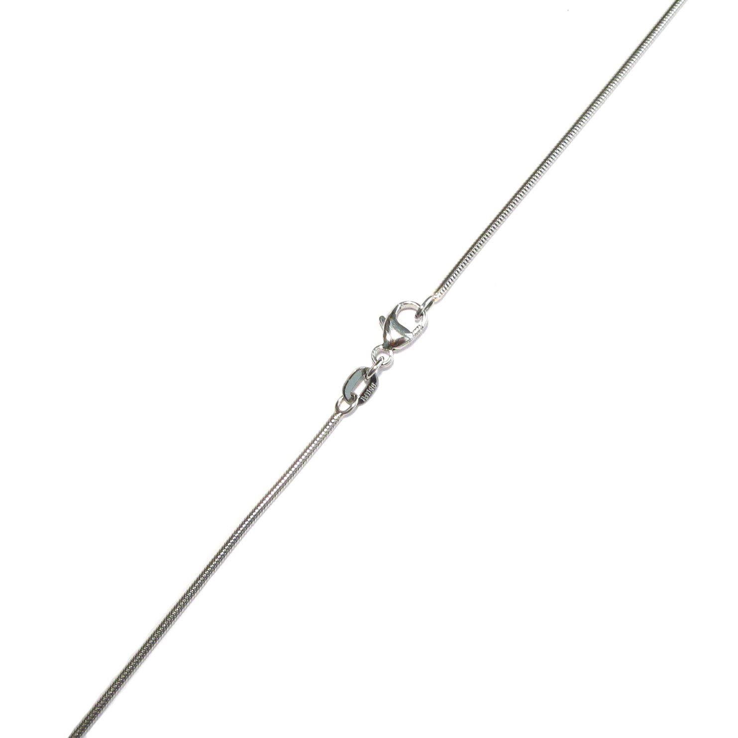 1.2mm Platinum PT950 Round Snake Chain Necklace 16″ 18″ 20″ 22″ 24″ or 30″