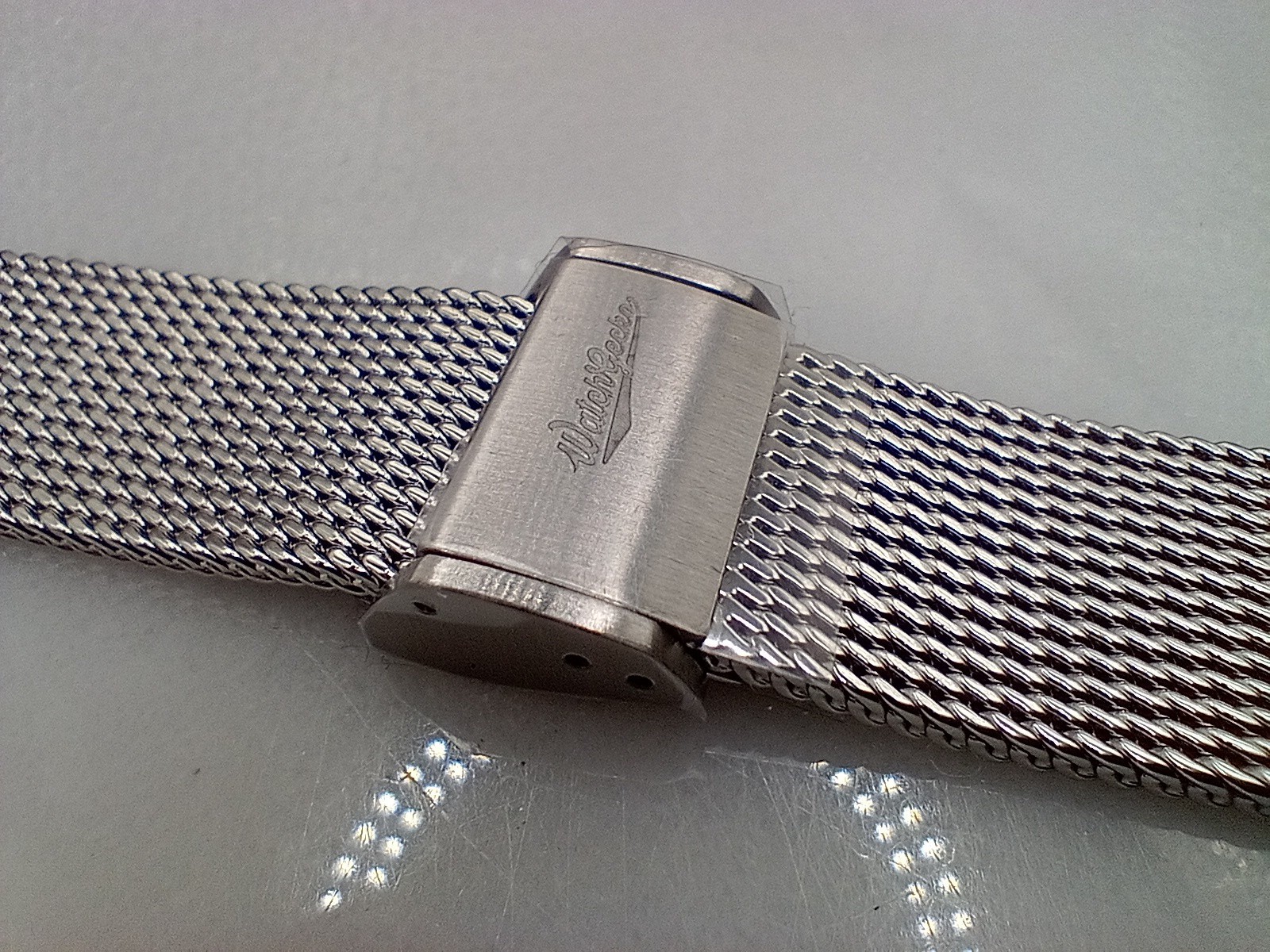 New 18mm Watchgecko Oblique Milanese Mesh Stainless Watch Strap Bracelet 6B356