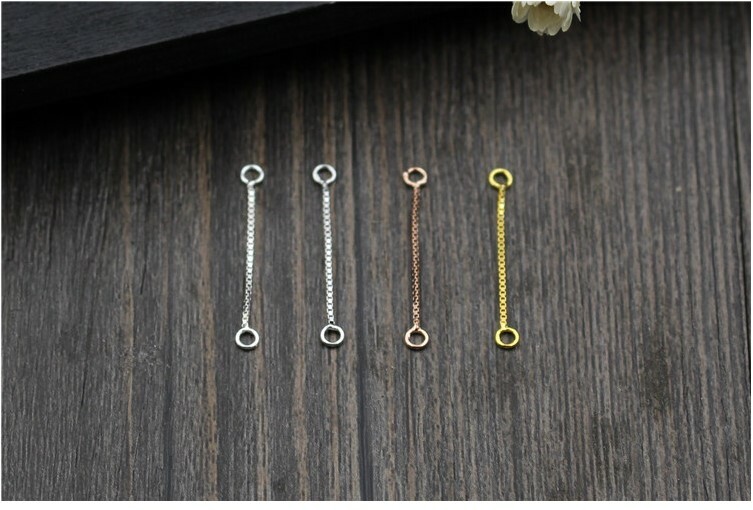 5cm/2″ S925 Sterling Silver Extension Chain for Necklace Extender Earrings Link