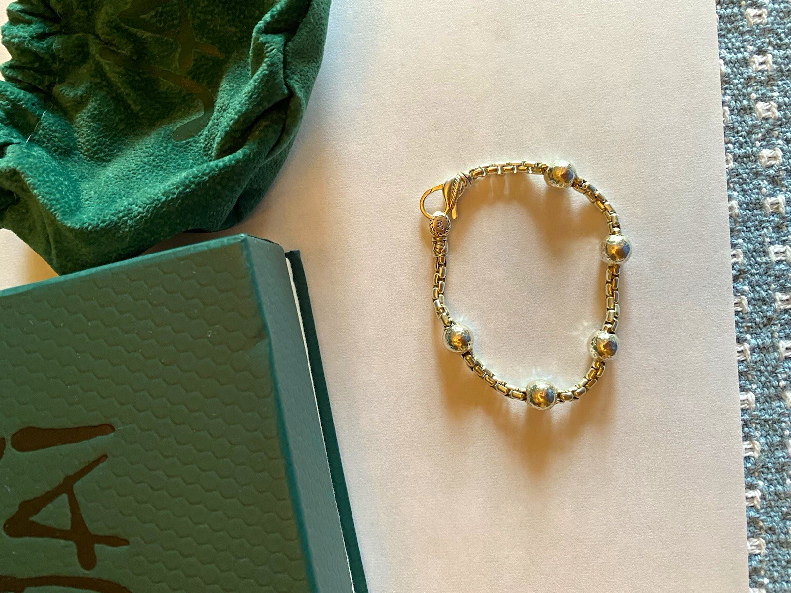 JAI John Hardy Sterling 5 bead bracelet size small