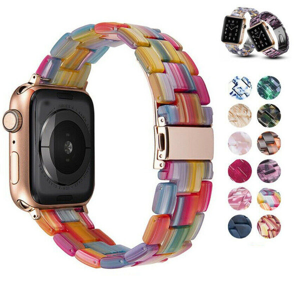 Resin iWatch Strap For Apple Watch Series 8 7 6 5 4 3 2 1 SE Watch Band Bracelet