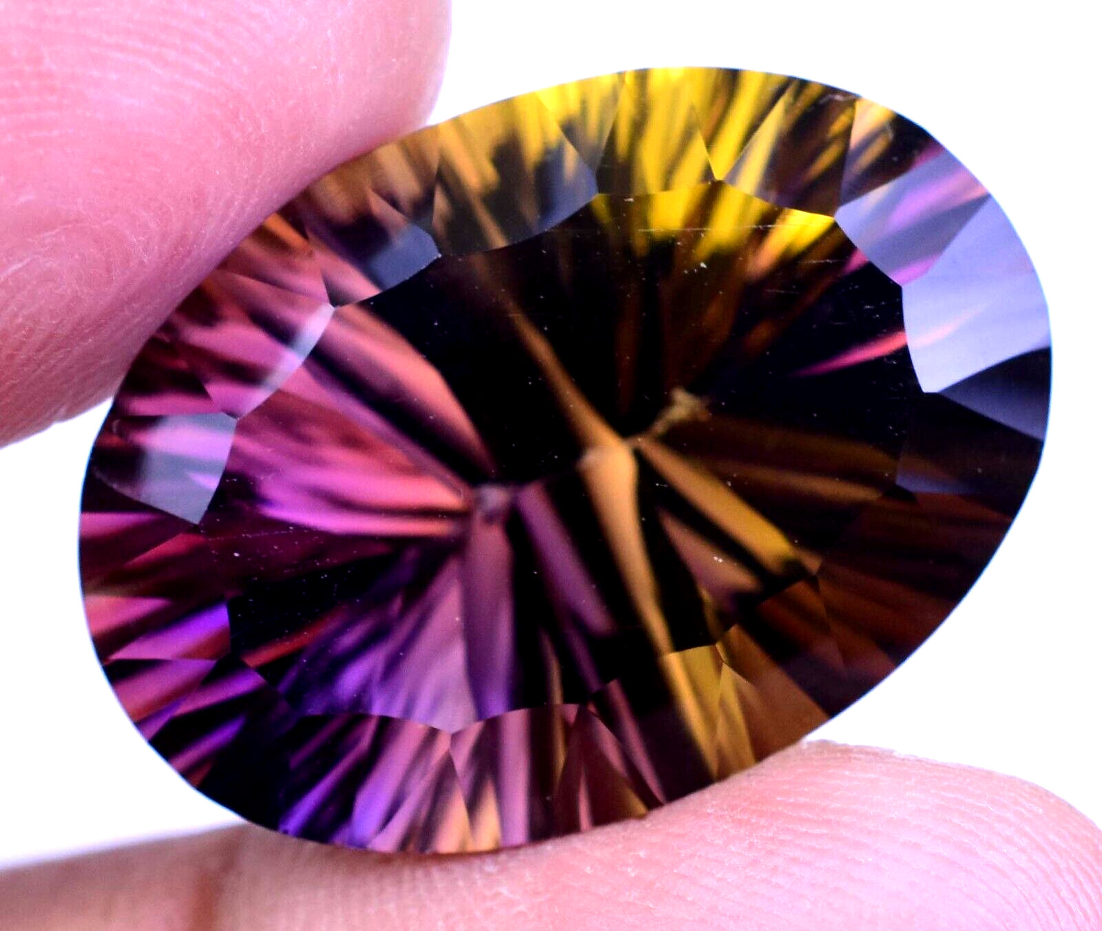 Flawless Natural Bi-Color Ametrine 26.35 Ct Oval Certified Untreated Gemstone