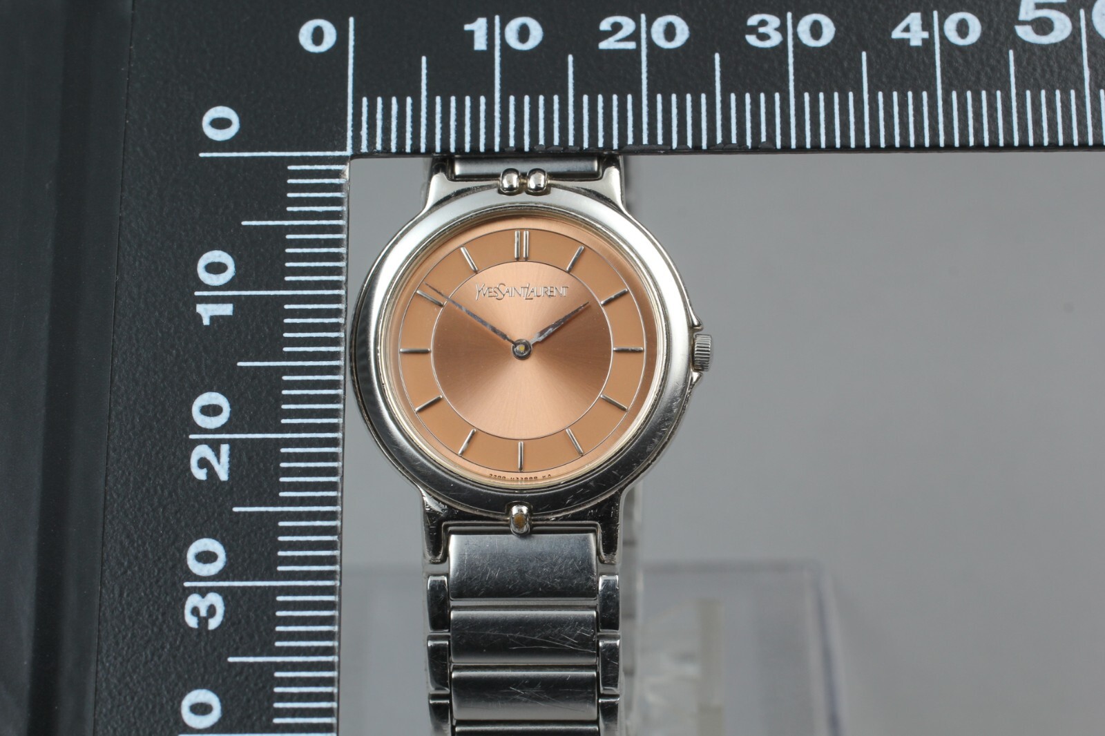 Rare! YVES SAINT LAURENT 2200-H19977 Orange Women 24mm Quartz Watch From JAPAN