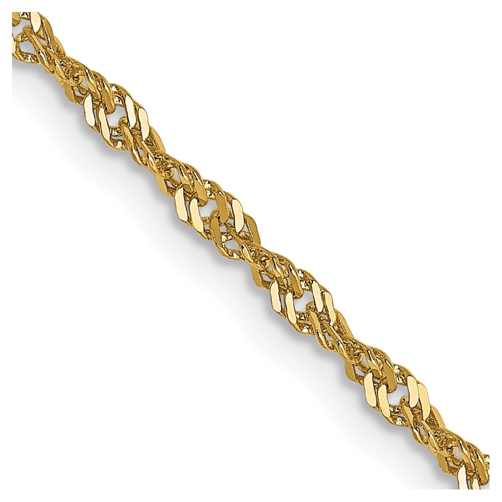 14K Yellow Gold 1-2mm Singapore Chain Necklace 5.5-30 Inch Mens Womens