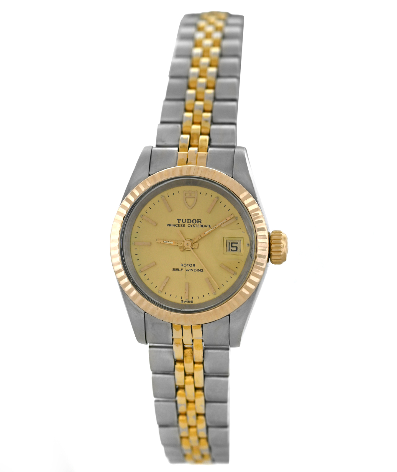 Tudor Princess Oysterdate 92413N Champagne Dial Gold Steel 25MM Ladies Automatic
