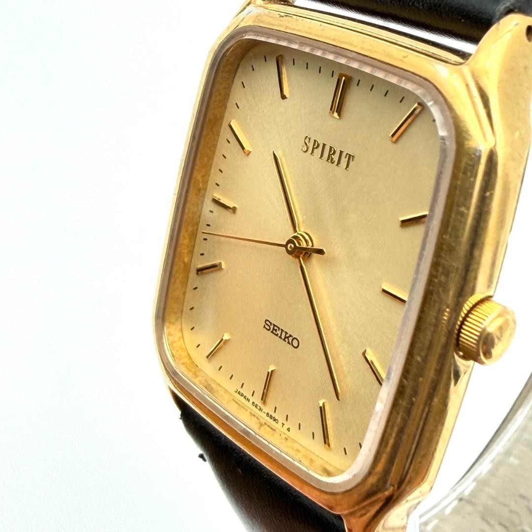 Vintage Seiko SPIRIT Square Gold Watch, New Battery, Men’s, Working Conditio