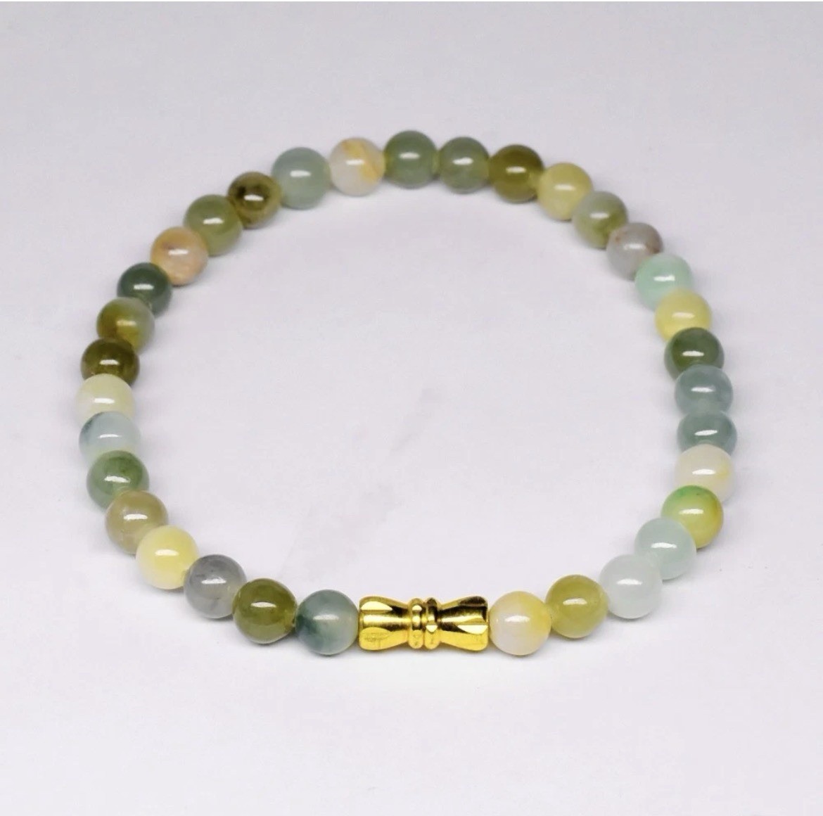 💎 49.95ct 33pcs Natural Multi Color Jade – Untreated, Burma Gems Bracelet 2″