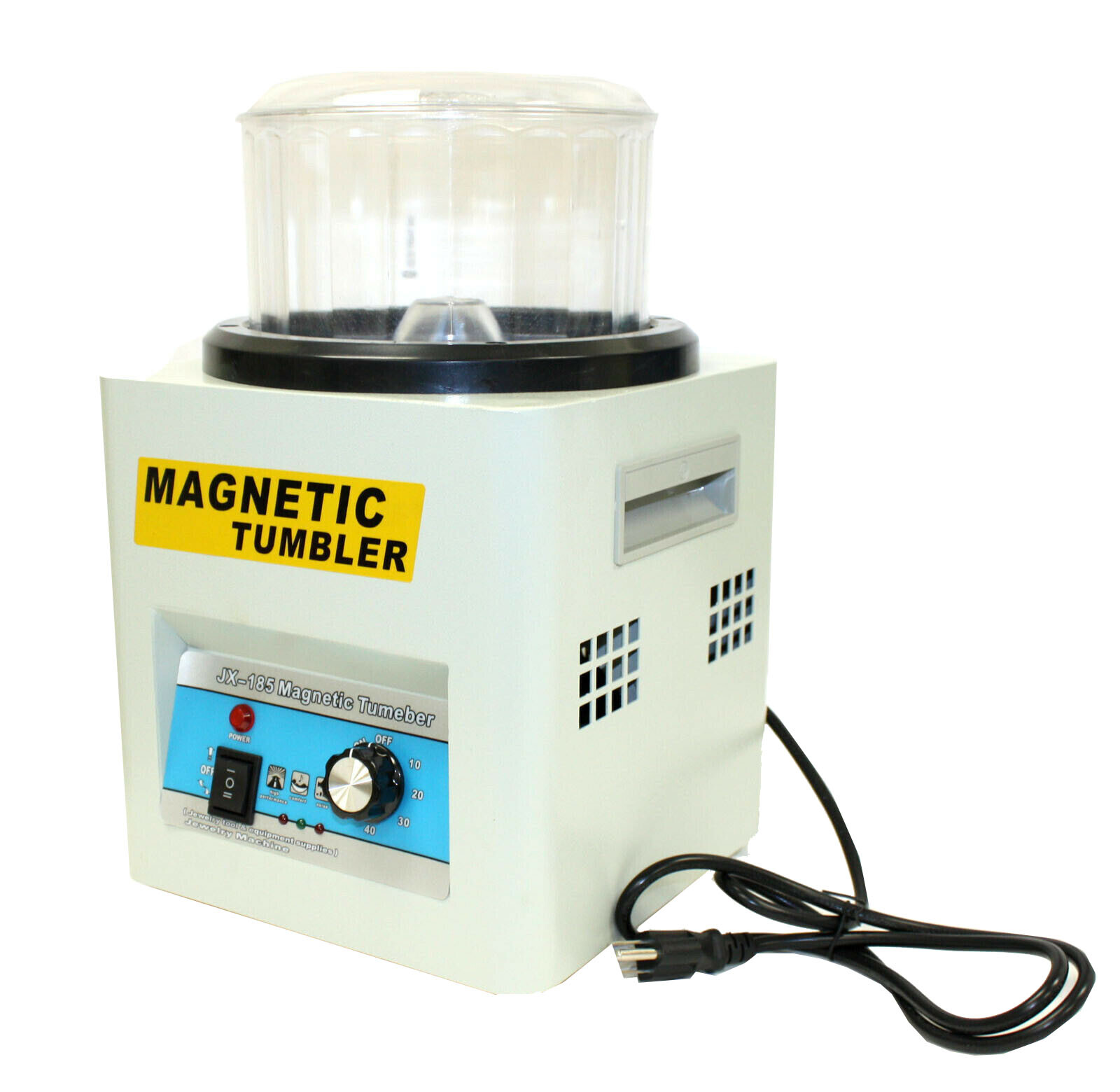 MAGNETIC TUMBLER JEWELRY POLISHER MACHINE FINISHER 180MM KT185 TIME CONTROL