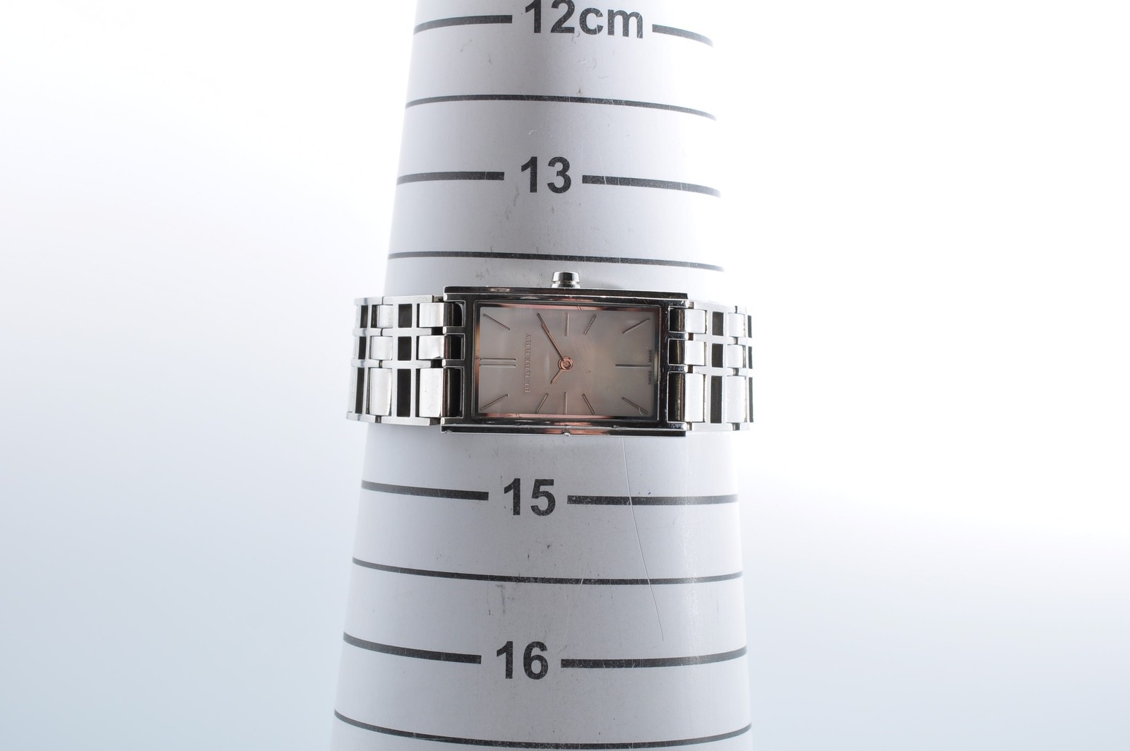 Burberry BU4601 Quartz Watch Square White Dial Silver Women Swiss Auth w-1389