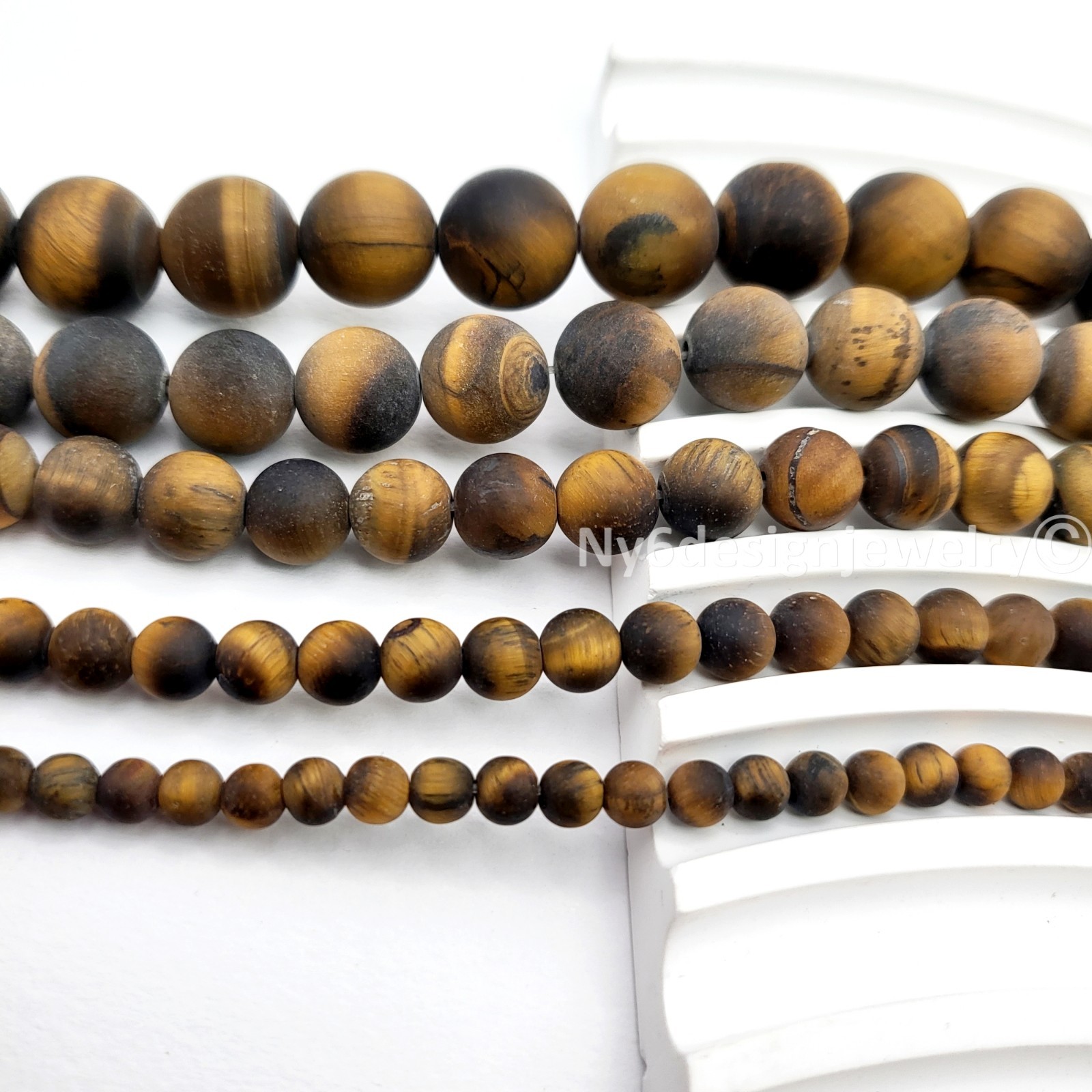 Natural Tiger’s eye Matte Round Spacer Loose Bead 15″ 4,6,8,10,12mm Frosted Bead