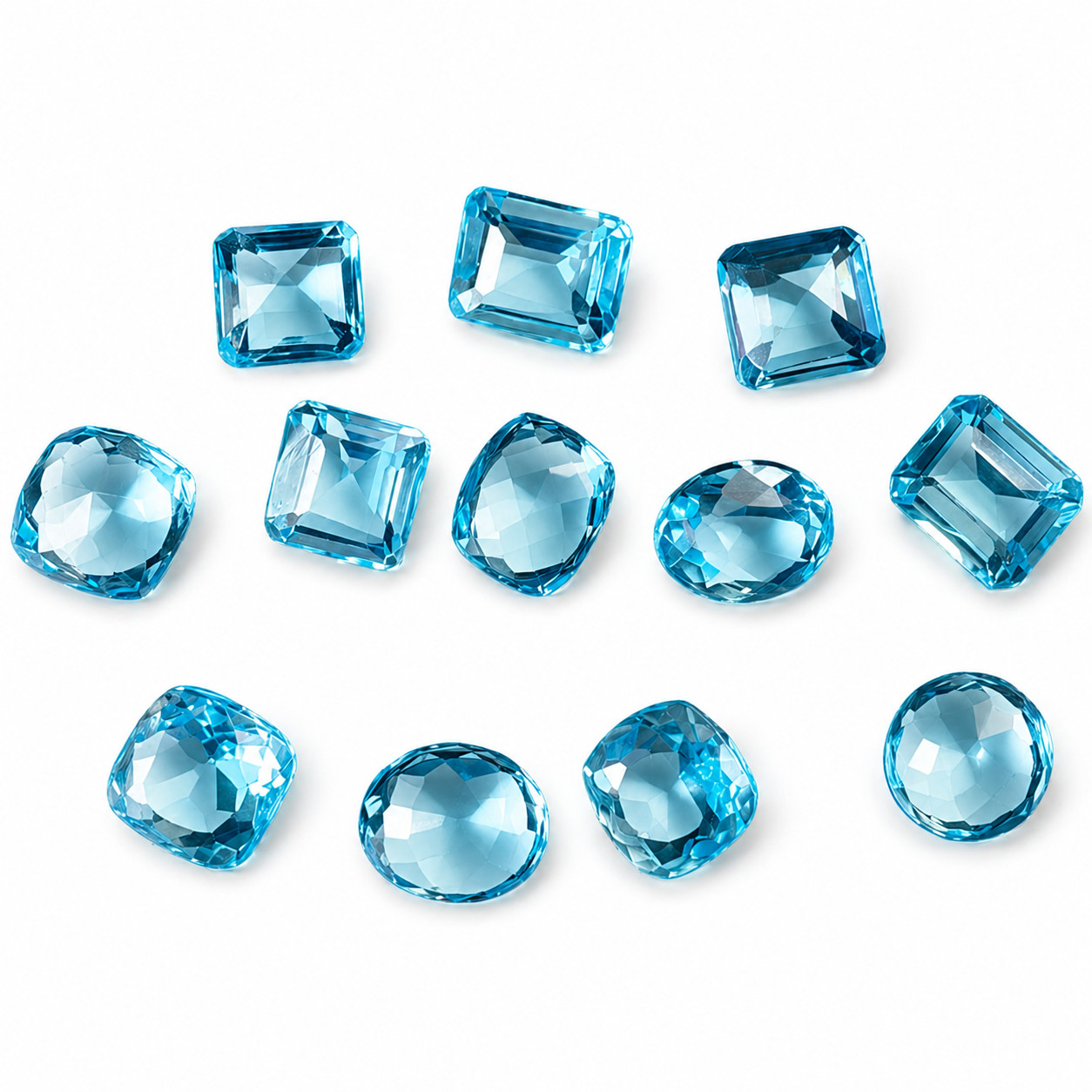 150 Ct Natural Untreated Aquamarine Loose Gemstones Blue Mix Shape Certified LOT