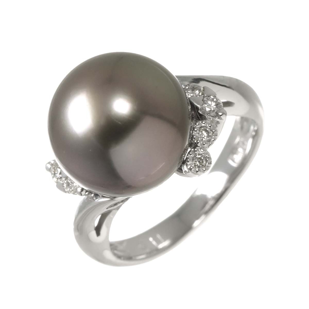 South Sea pearl 11.6mm Diamond 0.14ct Ring 18K WG 750 size4.75-5(US) 90307225
