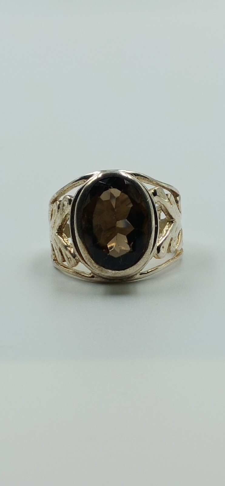Oval Shape Rich Shiny Brown Tourmaline With Art Deco Design Solitaire Fine Rings