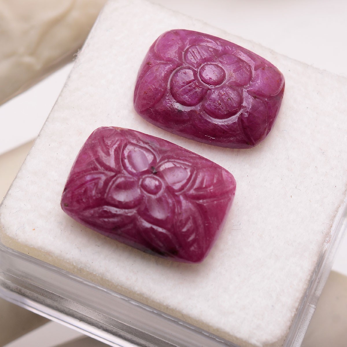 2 Pcs Natural Ruby Untreated Rare Moghul Carved Exclusive Loose Gemstones Lot