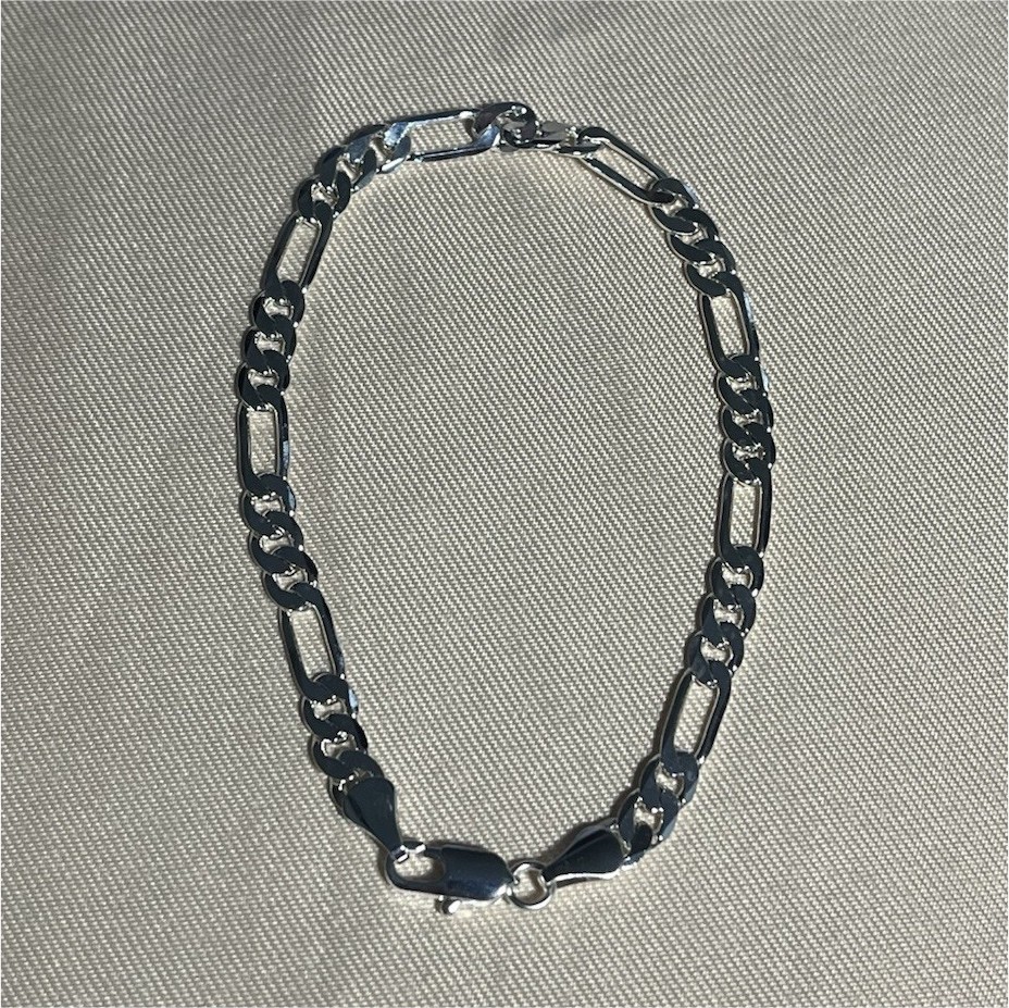 8” 925 silver plated figuora bracelet