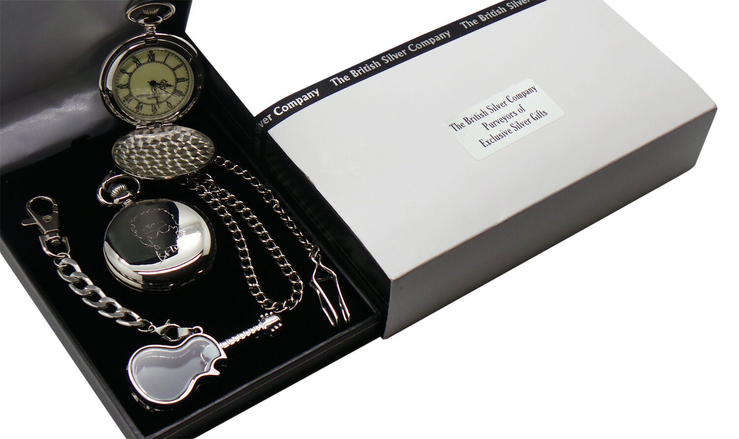 BOB DYLAN Signed Personalised Pocket Watch and Glass Guitar Keyring Gift Case