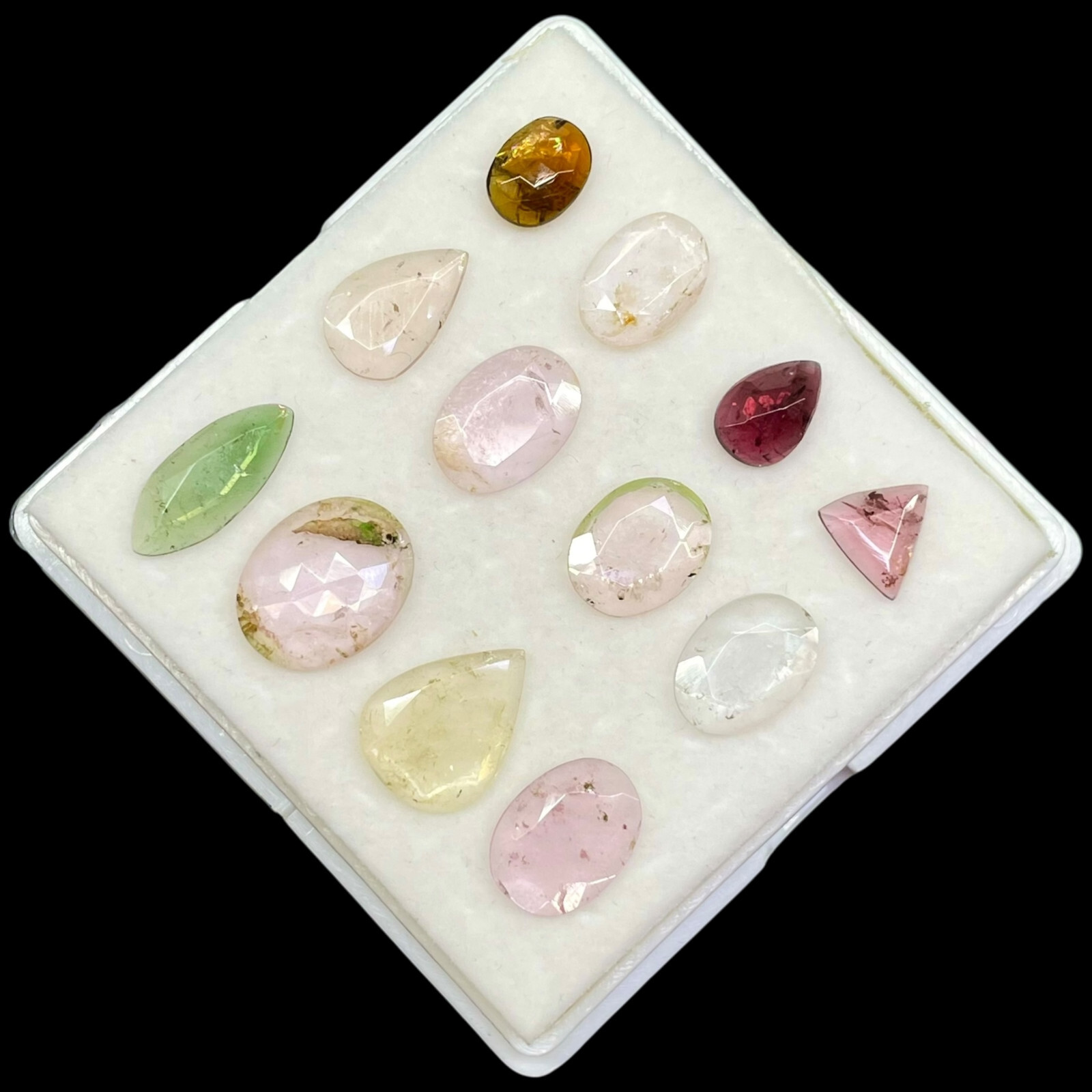 12 Pcs Natural Tourmaline Lot 20.50 Cts Flat Rose Cut Untreated Loose Gemstones