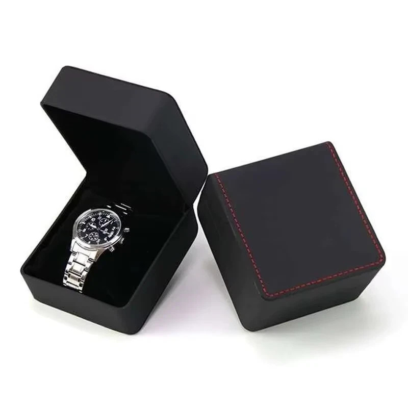 Single Watch Gift Box with Pillow PU Leather Wristwatch Display Case Organizer f