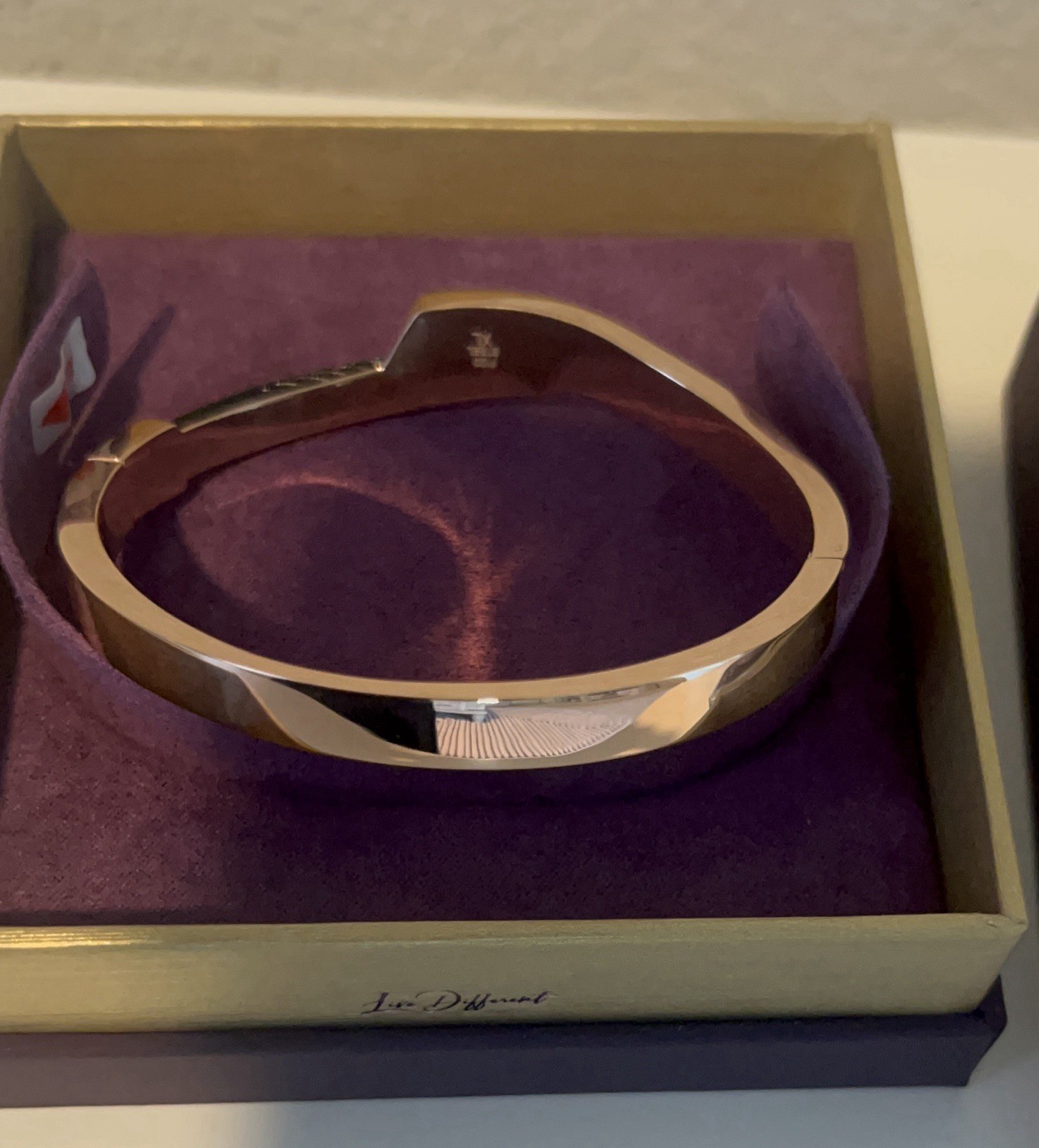 NEW Sz XLCharriol RoseGold tone Steel PVD Black Cable Shoreline Bangle Bracelet