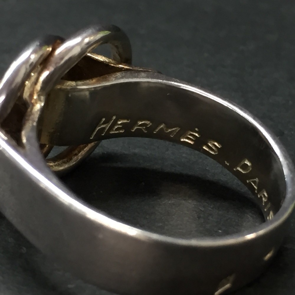 EGA HERMES Deux Anneaux Silver 925 6.0g Ring ISO sz:51*/ZA0249