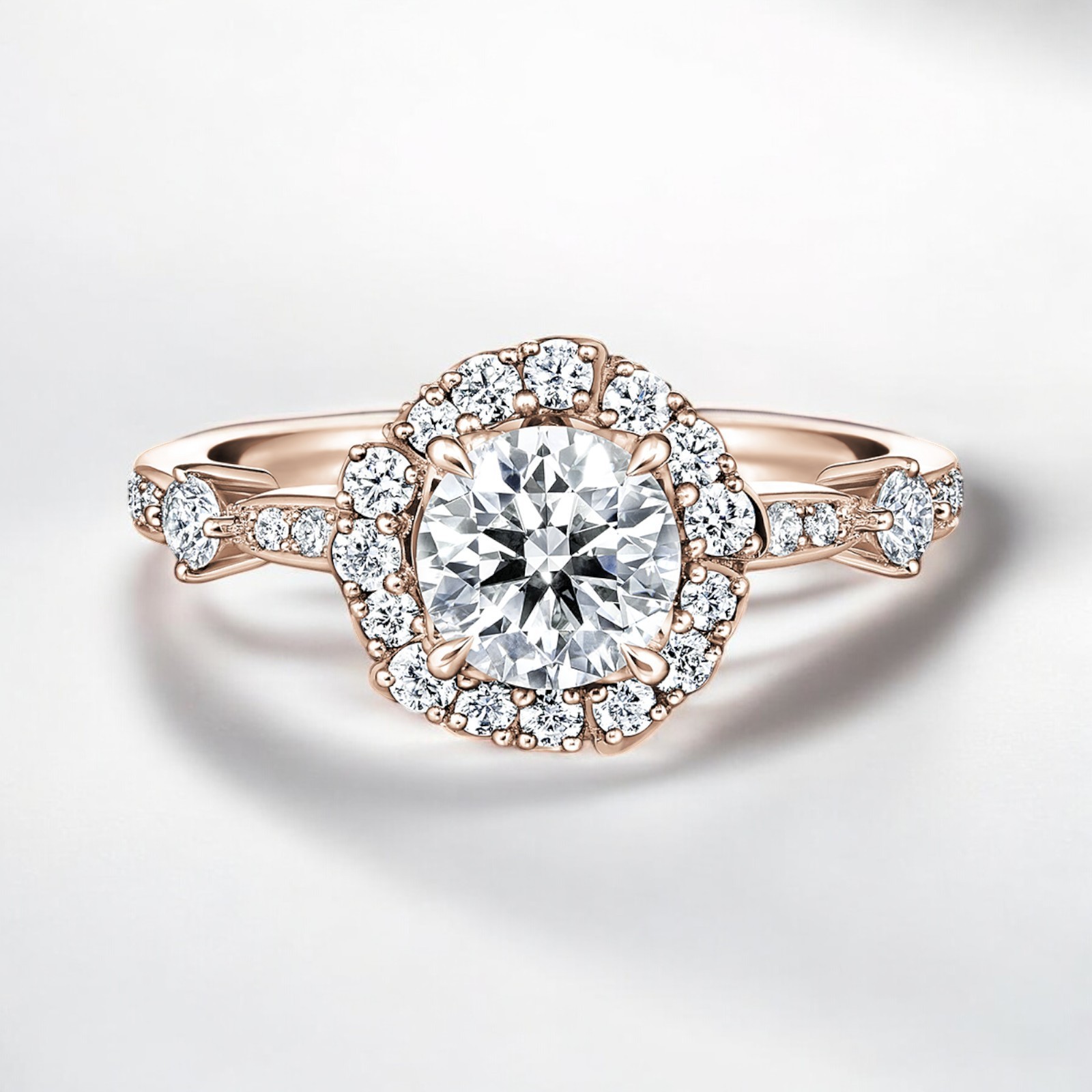 Round Cut 2.75 Ct Ring IGI Certified Lab Grown Diamond Engagement 18k Rose Gold