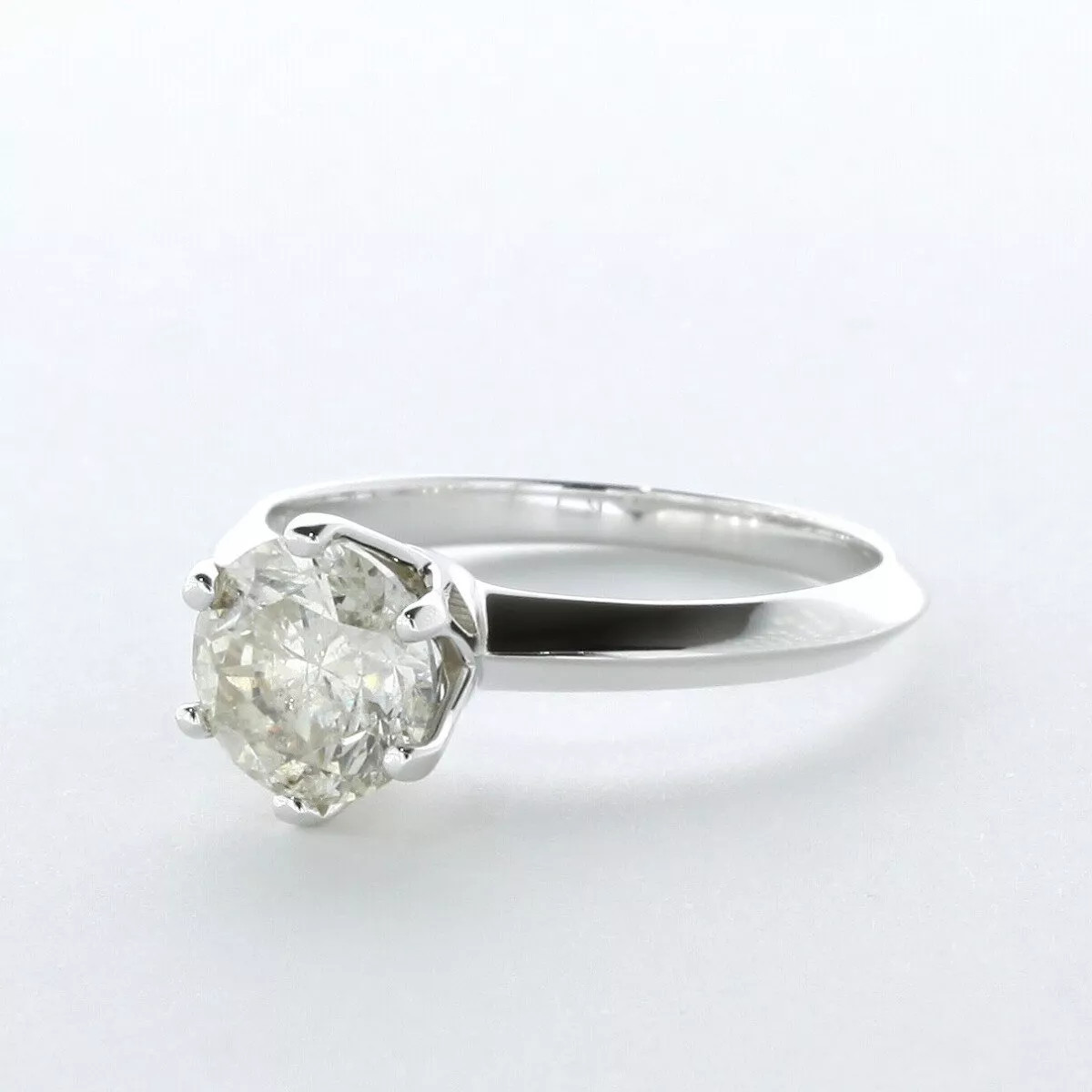 Solitaire Engagement Ring Solid 14K Gold 2.51 CT Round Lab-Grown Diamond H SI1